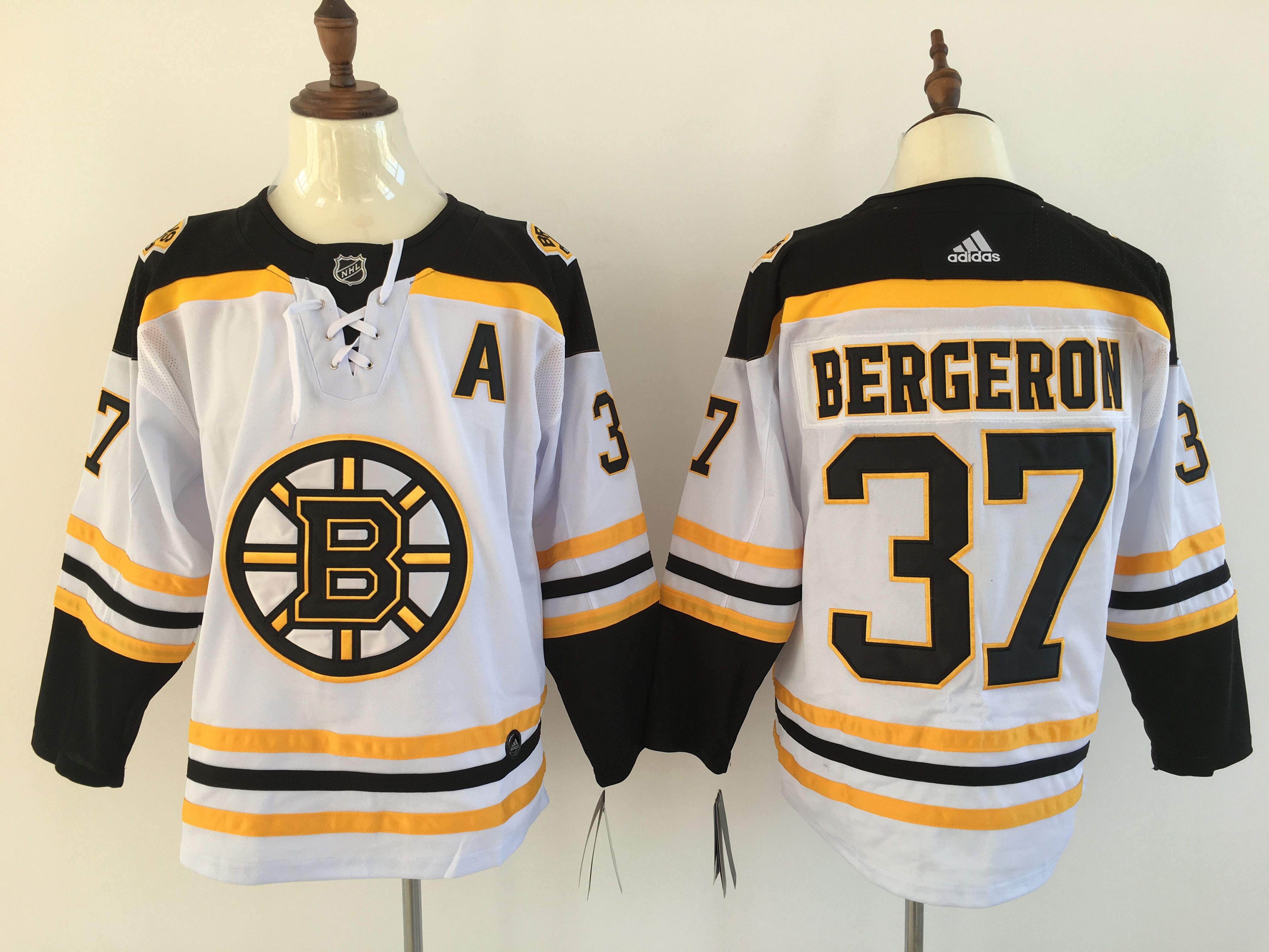Men Boston Bruins #37 Bergeron White Hockey Stitched Adidas NHL Jerseys->boston bruins->NHL Jersey